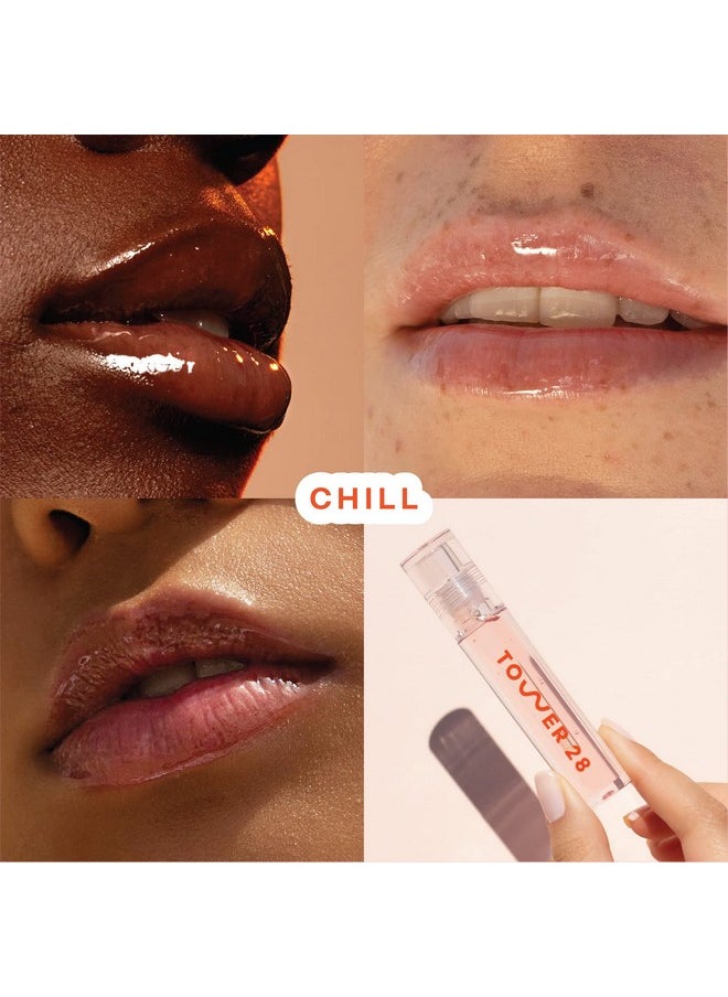 TOWER 28 Shineon Lip Jelly, Chill ; Nonsticky, Vegan Lip Gloss In Clear ; Moisturizing Apricot And Raspberry Seed Oil ; Clean, Cruelty Free  - Image 3