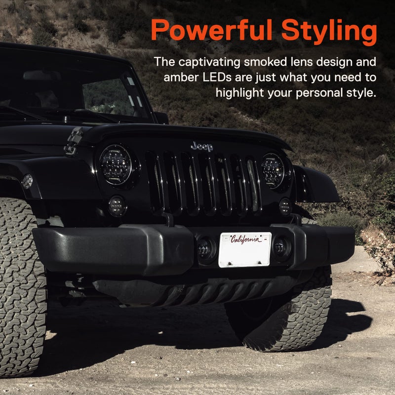 ONLINE LED STORE TRUE MODS Front LED Turn Signal & Side Marker Light Replacement for Jeep Wrangler [Smoked Lens] [Amber] LED Light Kit Compatible with 2007-2018 Jeep Wrangler JK (07-18) & Unlimited JKU Accessories - Image 3