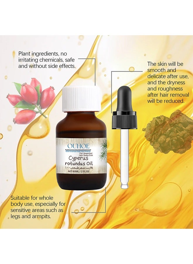 أوهو زيت Cyperus Rotundus - Cyperus Rotundus لإزالة الشعر ، استرخاء العناية بالبشرة Cyperus Rotundus Oil ، لطيف ومرطب ، 60 مل - Image 5