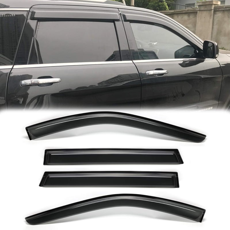Puermto Side Window Wind Deflector Set for 2011-2020 Jeep Grand Cherokee - 4pcs Dark Smoke Rain Guards - Image 1