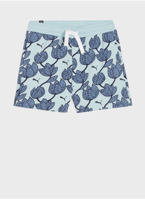 Kids Essential Blossom Printed Shorts
