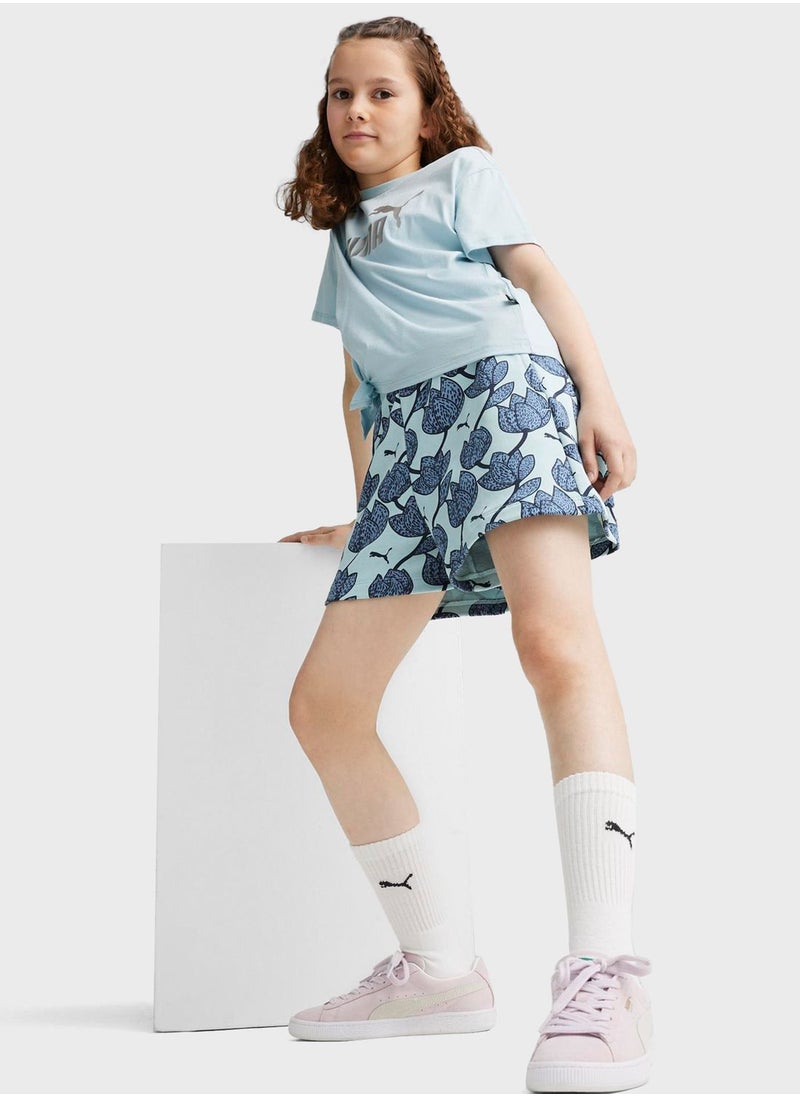 PUMA - Kids Essential Blossom Printed Shorts - Image 1