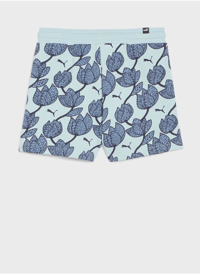 PUMA - Kids Essential Blossom Printed Shorts - Image 1