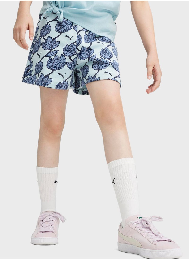 PUMA - Kids Essential Blossom Printed Shorts - Image 1