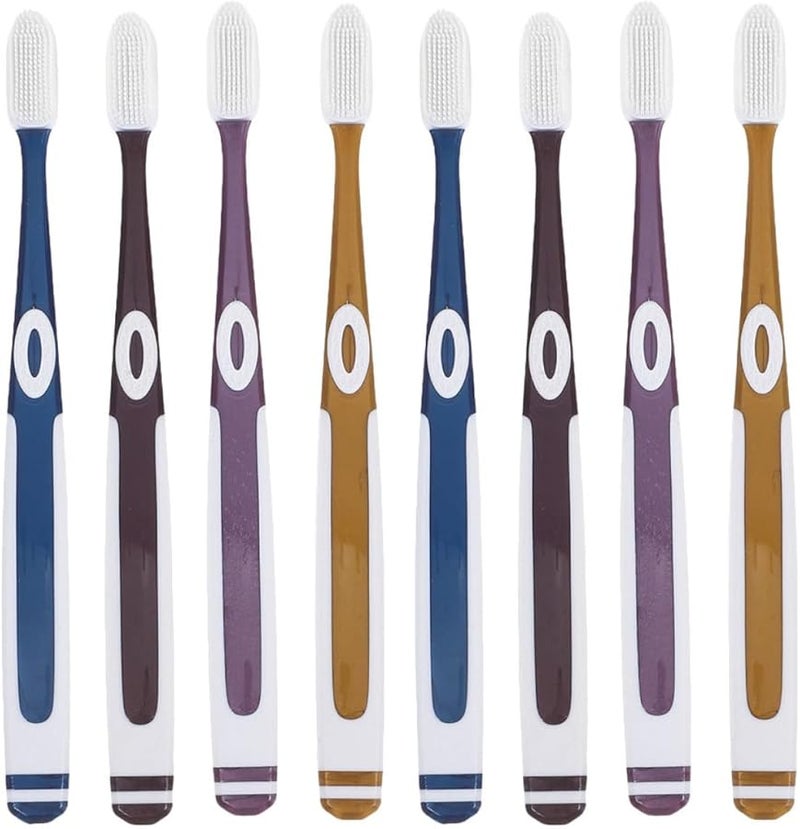 8 قطع فرشاة أسنان ذات شعيرات ناعمة مع رؤوس سيليكون نانوية فائقة النعومة محمولة للسفر وللأسنان الحساسة - Image 1