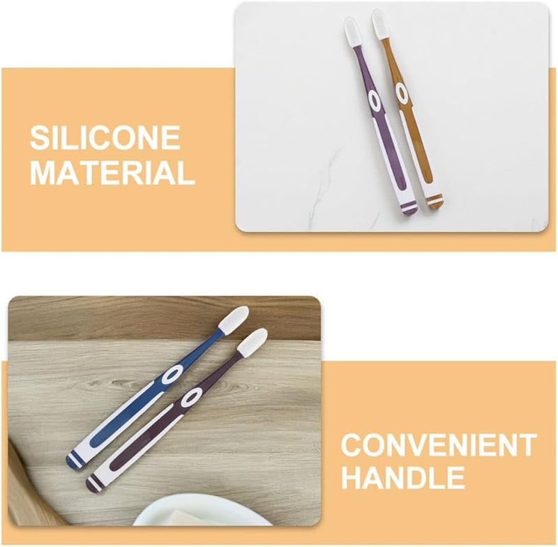 8 قطع فرشاة أسنان ذات شعيرات ناعمة مع رؤوس سيليكون نانوية فائقة النعومة محمولة للسفر وللأسنان الحساسة - Image 4