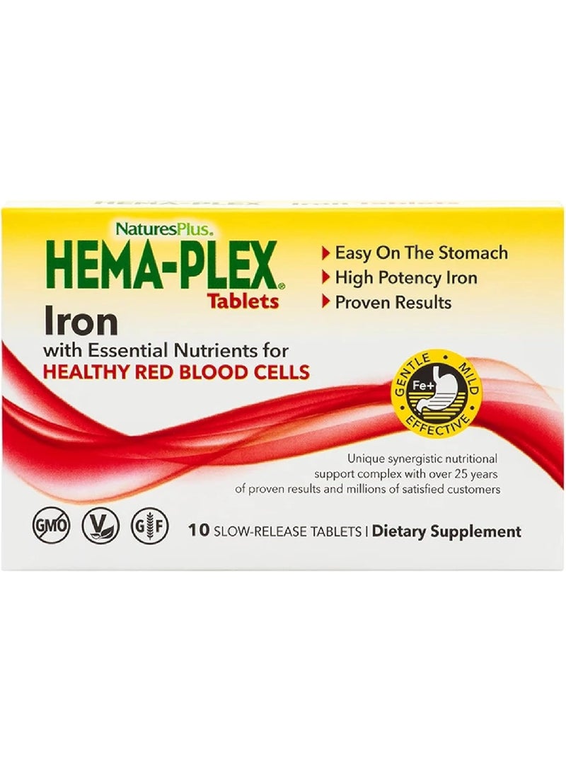 NaturesPlus HemaPlex Iron 30 SlowRelease Tablets 85 mg Chelated Iron Total Blood Health With Vitamin C Bioflavonoids Non GMO Vegetarian Gluten Free 30 Servings - Image 5