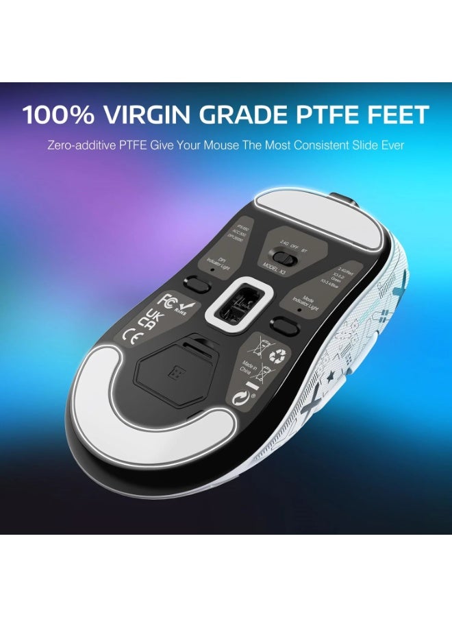 Attack Shark X3 Lightweight Wireless Gaming Mouse with Tri-Mode 2.4G/USB-C Wired/Bluetooth,Up to 26K DPI, PAW3395 Optical Sensor,5 programmable Buttons for PC/Laptop/Win/Mac - Image 4