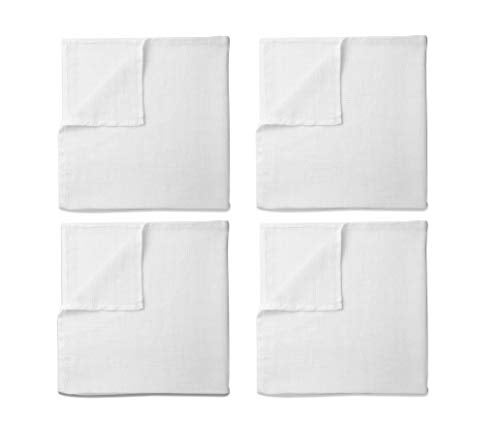 Bacati Set of 4 Muslin Swaddling Blankets, Solid White - Image 2