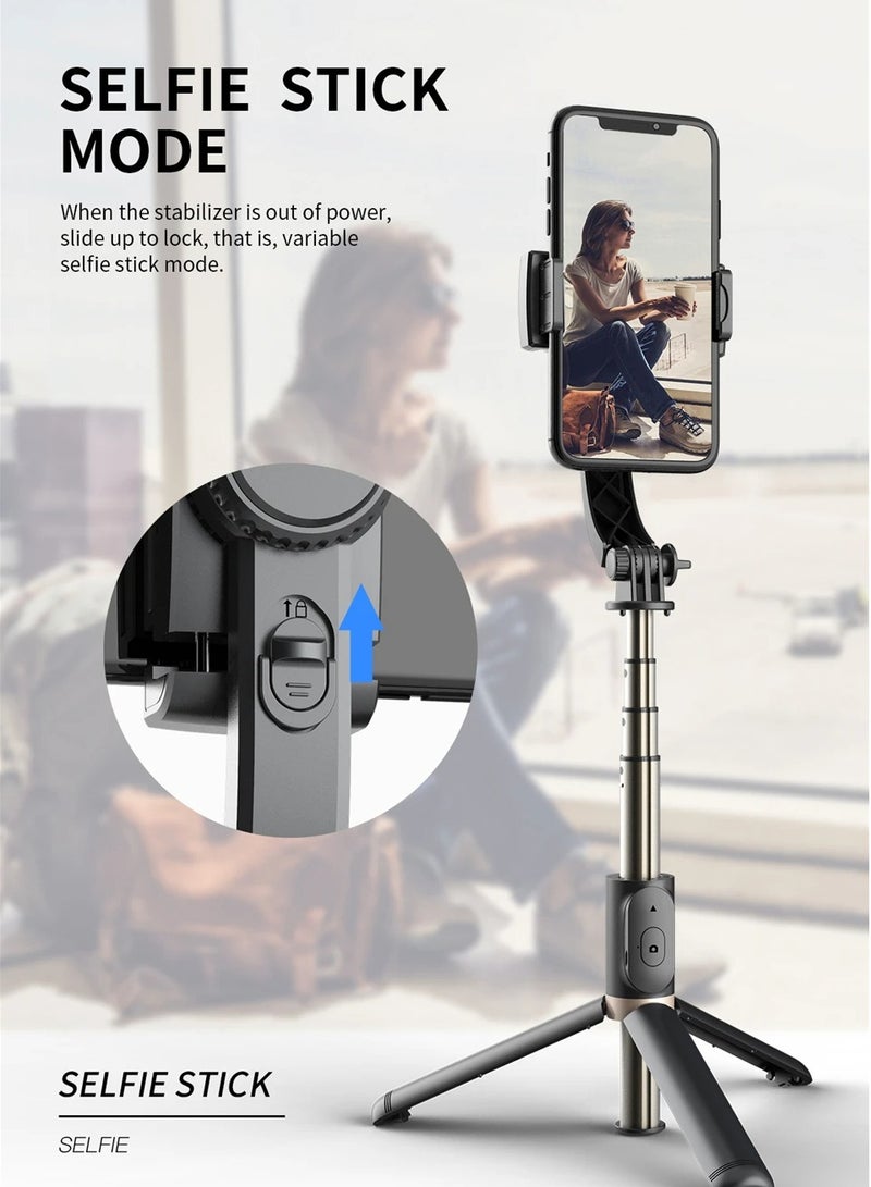 AROAQ عصا سيلفي مثبتة جيمبال، عصا سيلفي لاسلكية قابلة للتمديد، مثبت جيمبال محمول مع جهاز تحكم عن بعد قابل للفصل، حامل ثلاثي قابل للطي مع مصراع بلوتوث لمونوبود لأجهزة IOS و Android - Image 3