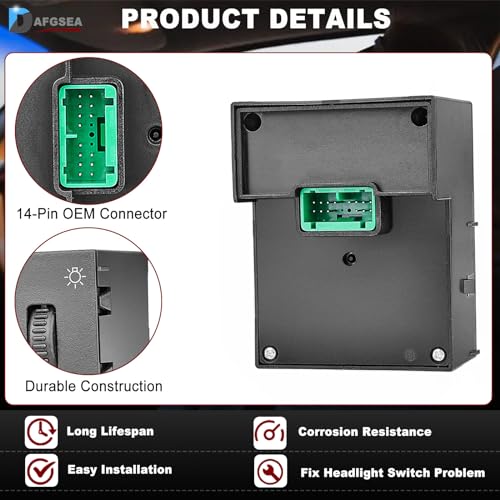 DAFGSEA Headlight Switch Headlamp Dimmer Switch Compatible with 2003-2006 Chevy Silverado, Suburban, Tahoe, GMC Sierra, Yukon, Cadillac Escalade Replaces# 19381535, D1595G, 15194803 - Image 5