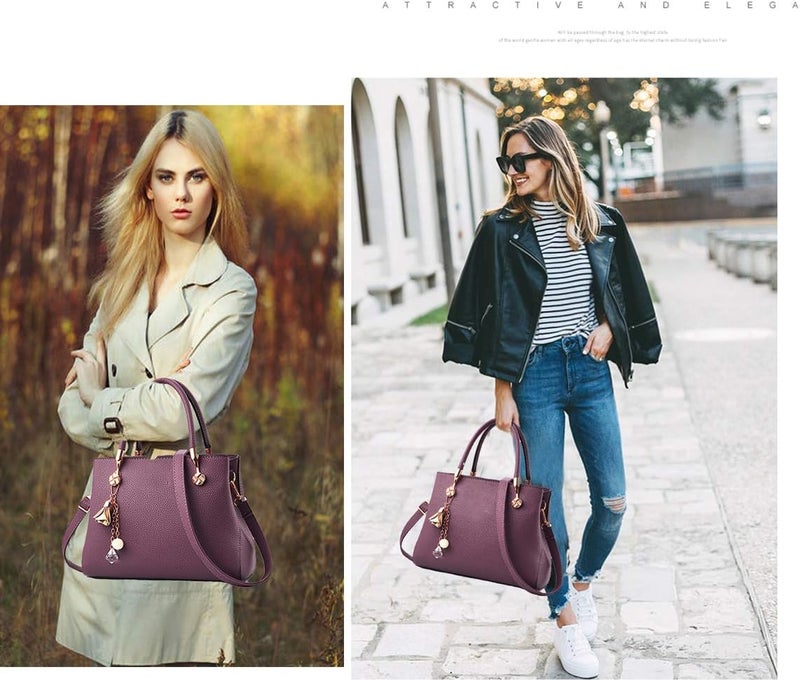 Jeniulet Purses and Handbags for Women Fashion Ladies PU Leather Top Handle Satchel Shoulder Tote Bags - Image 3