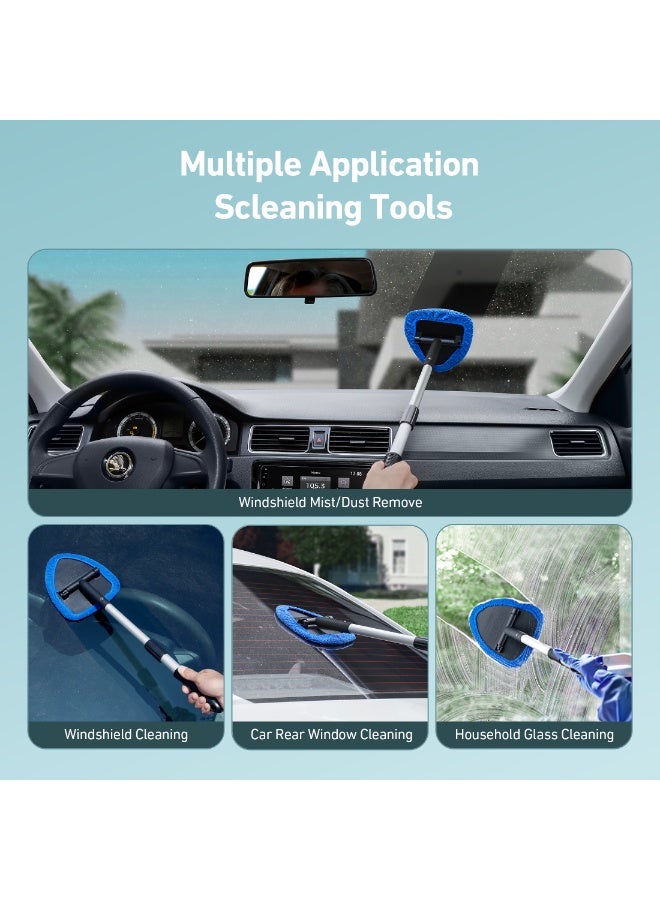أسترواي أداة تنظيف الزجاج الأمامي AstroAI ، مجموعة تنظيف التفاصيل الداخلية للسيارات مع مقبض قابل للتوسع و 4 وسائد الألياف الدقيقة القابلة لإعادة الاستخدام عالية الكثافة ، مجموعة فرشاة مسح الزجاج السيارات ، أزرق ، 15.9in-21in - Image 5