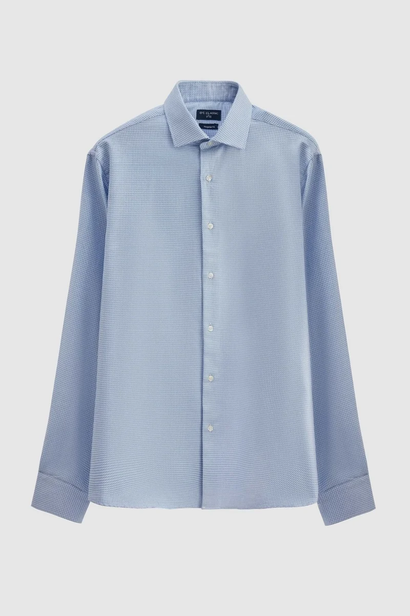 D'S DAMAT D'S Groom Ds Groom Regular Fit Blue Striped Patterned Shirt