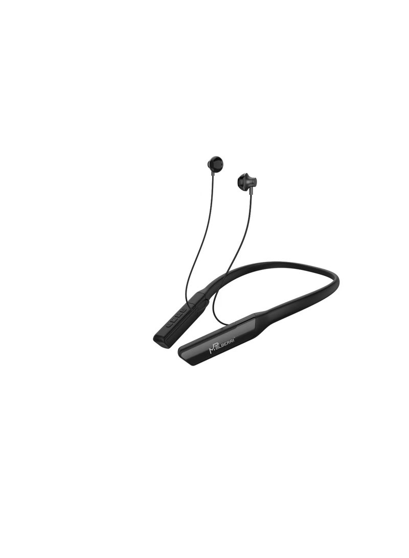 MPBLBERRI Bluetooth Neckband Wireless Earphones with Digital Display & Mic – Bluetooth 5.4 In-Ear Headphones with Super Bass, Lightweight Anti-Knotted Neckband for iPhone, Android & Smartphones