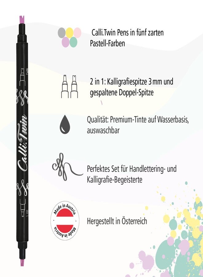 Online Calligraphy Twin double tip pens Pastel Edition Set of 5 - Image 2