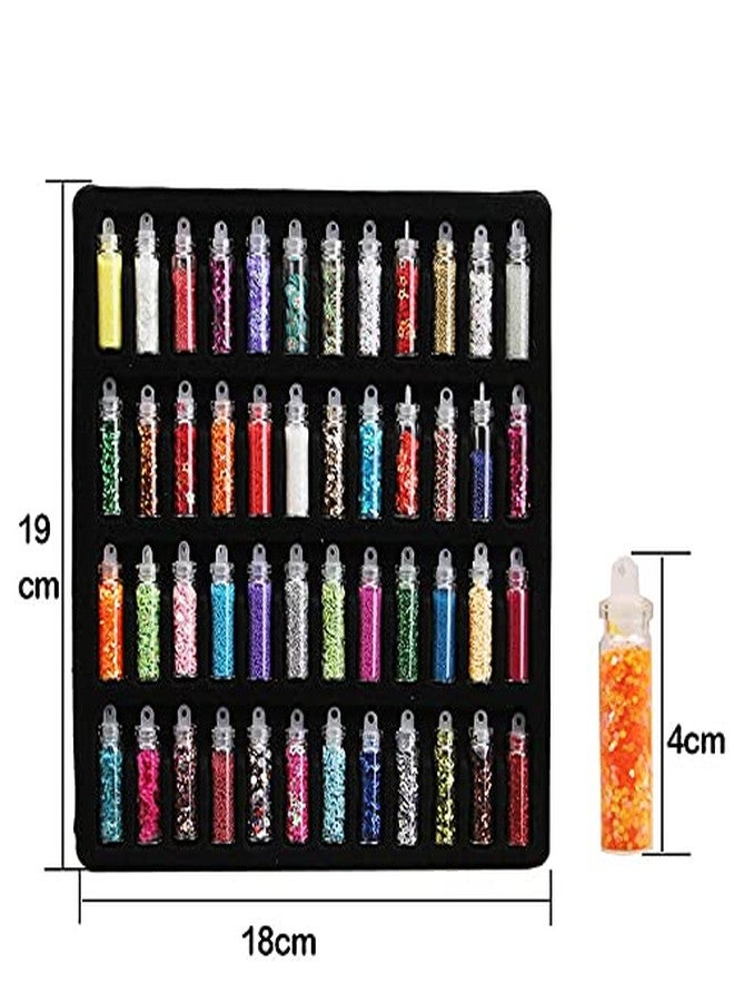 Belicia 48 Bottles/Set DIY Nail Art Charms Kit Contain Random Nail Art Pearl Sequin Nail Glitter Powder Acrylic Rhinestone Decoration Kit Makeup Cosmetic Tool - Image 2