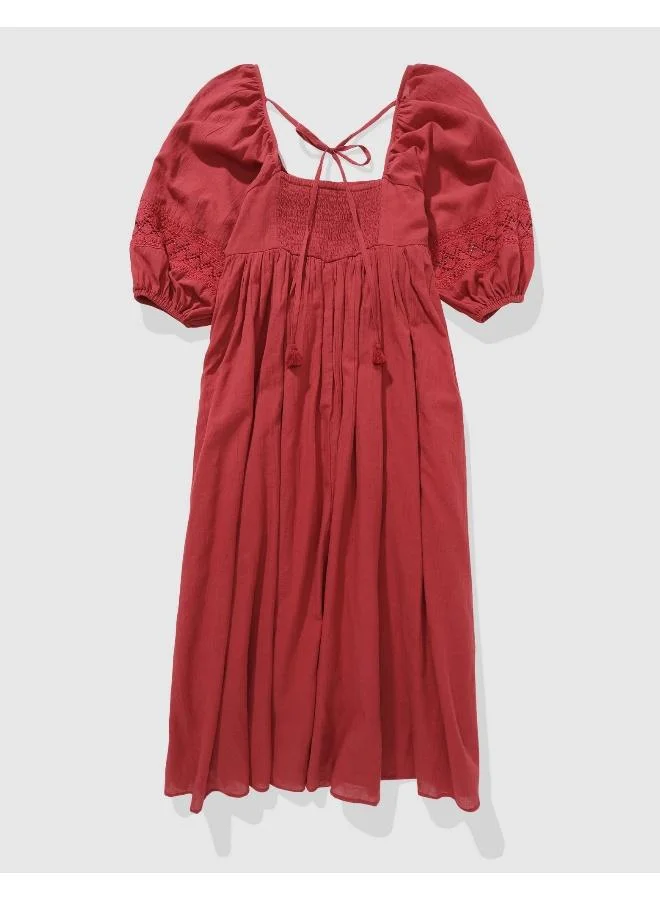 آري من امريكان ايجل Aerie Crochet Midi Dress