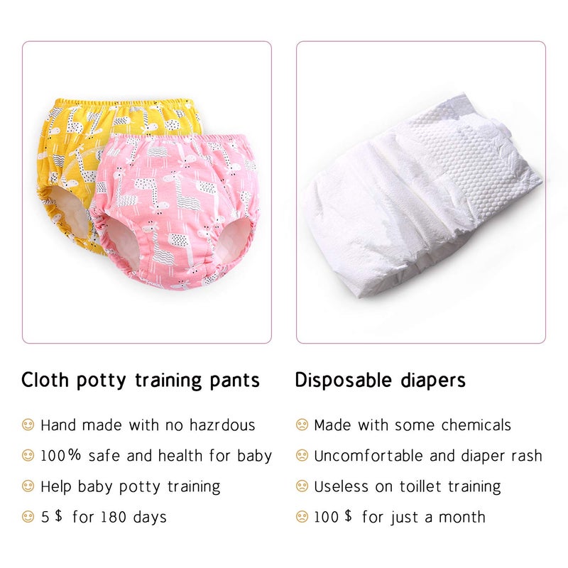 Max Shape Potty Training Pants Girls 2T,3T,4T,Toddler Training Underwear for Baby Girls 4 Pack Red 3T - Image 3