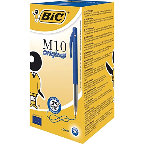 BIC M10 Original Ballpoint Pens Blue 50 Box - Image 1