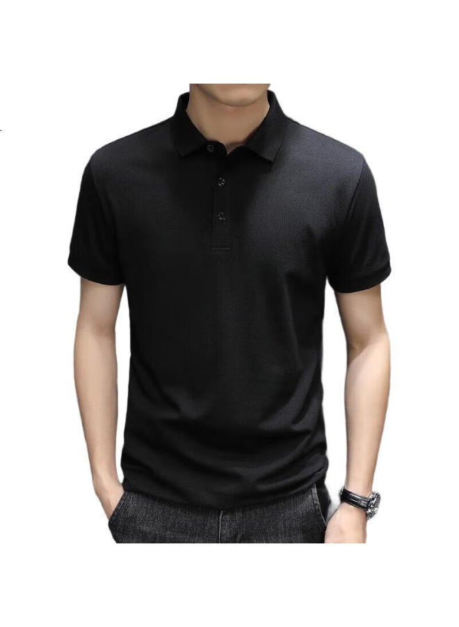 pierre cardin بيير كاردان قميص بولو قصير الأكمام للرجال صيفي عملي غير رسمي رمادي داكن 3XL - Image 2
