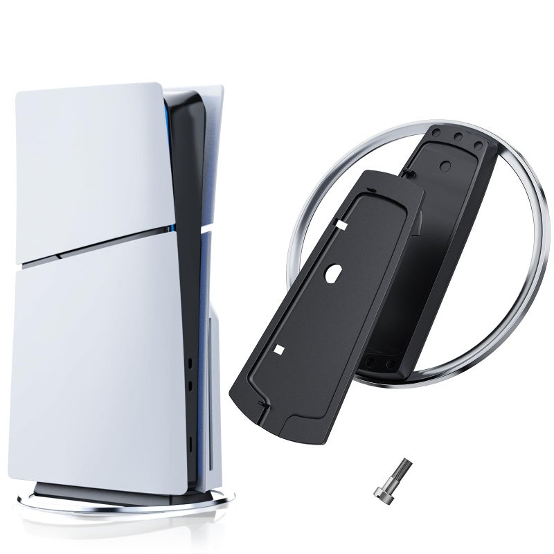 DUXICEPIN Vertical Stand for P5 PRO/ P5/P5 Slim Console, Non-Slip Base Stand Replacement for P5 PRO and for Play 5 Console with Screw, Minimalist Design - Image 1