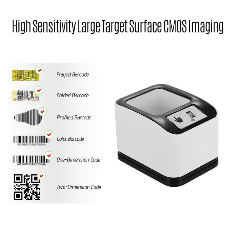 2200 1D/2D/QR Bar Code Scanner CMOS Image Desktop Barcode Reader USB Omnidirectional Screen Barcode Scanner - Image 2