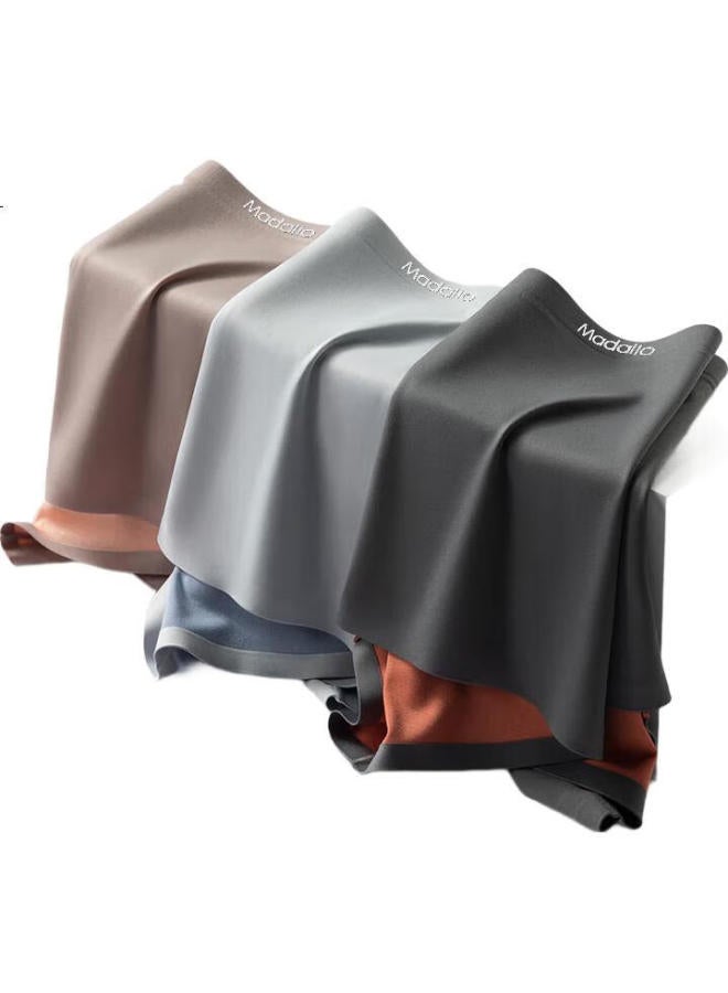 Modal Men'S Underwear, 100S Modal Double-Sided Boxer Briefs, 10A Antibacterial Mid-Rise Seamless Breathable Boxer Shorts, 3-Pack - Image 2