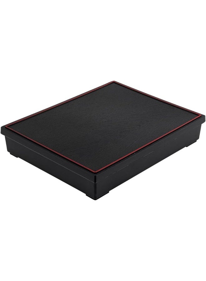 Restaurantware Bento Tek Rectangle Black and Red Large Japanese Style Bento Box - 6 Compartments - Image 2
