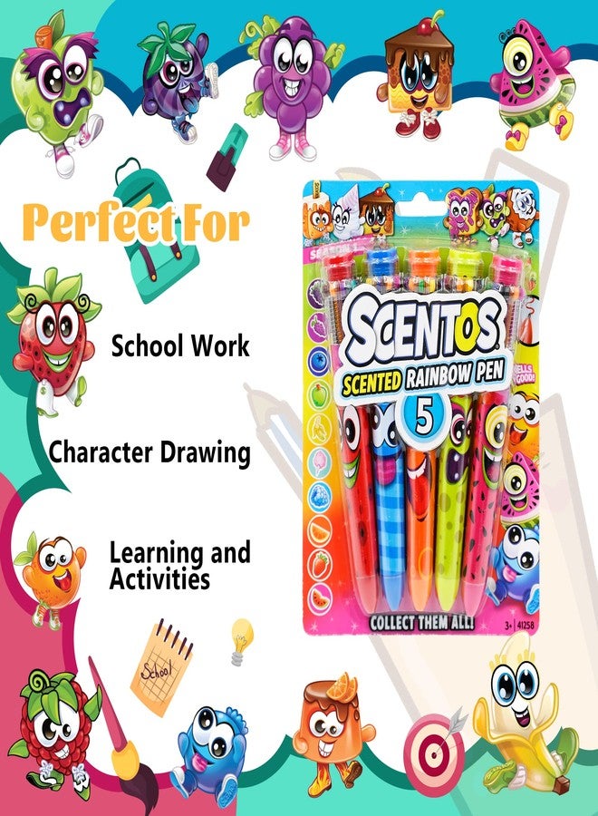 Scentos Scented Gel Pens for Kids - Assorted Colorful Pens - Fine Point Gel Pen Set - For Ages 3 and Up - 5 Count - Image 3