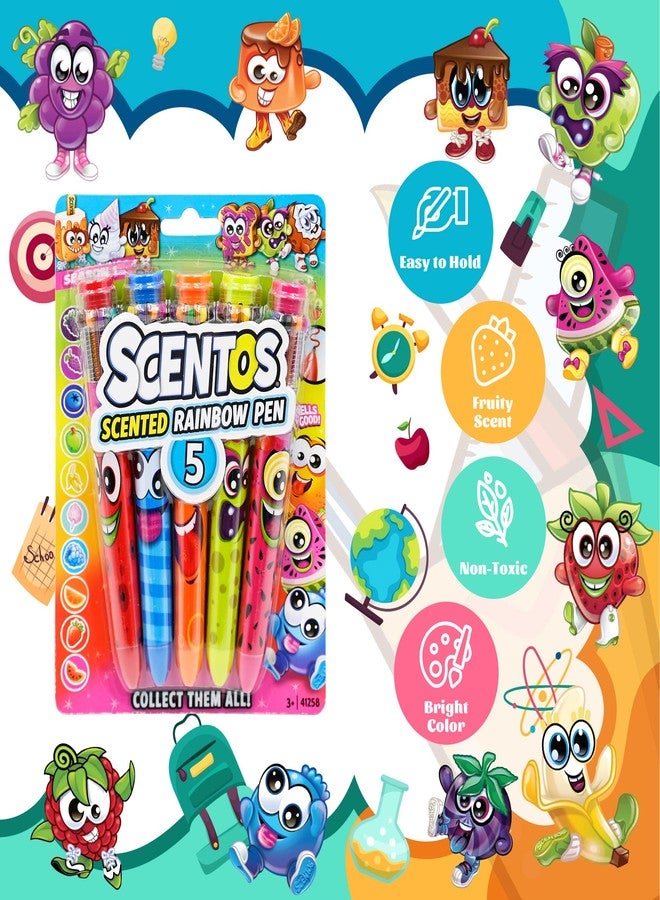 Scentos Scented Gel Pens for Kids - Assorted Colorful Pens - Fine Point Gel Pen Set - For Ages 3 and Up - 5 Count - Image 2