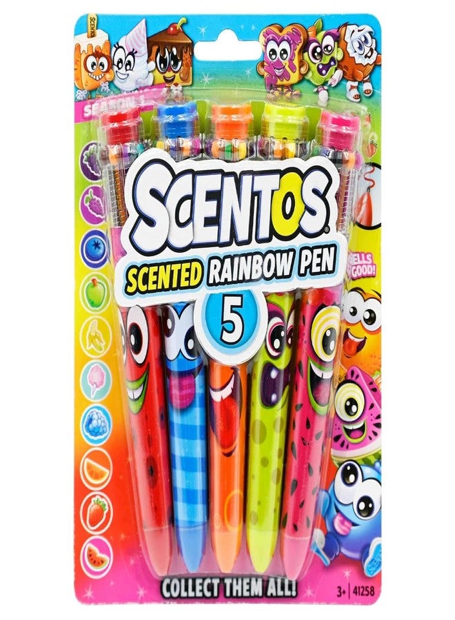 Scentos Scented Gel Pens for Kids - Assorted Colorful Pens - Fine Point Gel Pen Set - For Ages 3 and Up - 5 Count - Image 1