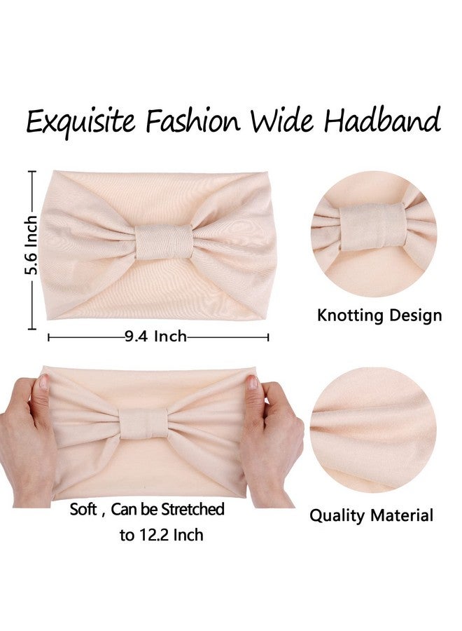 Xtrend 8 Pcs Boho Wide Bandanas Women'S Anti-Slip Ties Fashion Headband For Girls Out Outdoor Yoga Solid Color Hair Accessories （Pink, White, Light Gray, Beige, Lake Blue, Turmeric, Black, Light Blue） - Image 2