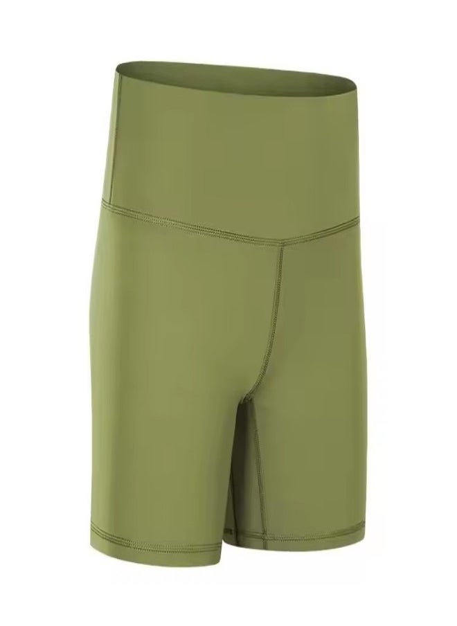 Generic - Yoga shorts, high waisted tight sports pants, women's polyester quick drying pants, breathable and moisture absorbing, suitable for gym training, running and cycling, green - Image 1