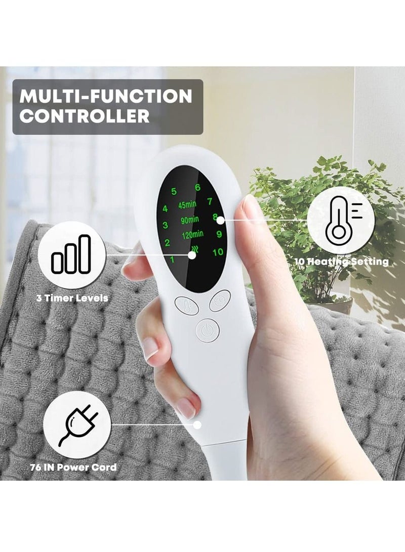 Electric Heating Pad for Pain Relief 10 Temperature Settings and 3 Timing Settings with LED Display - Image 4