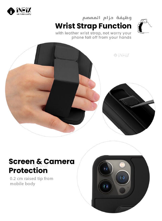 INEIX 3-in-1 Magnetic Wrist Strap Hand Grip with Stand Case Cover For Apple iPhone 13 Pro Max - Image 2