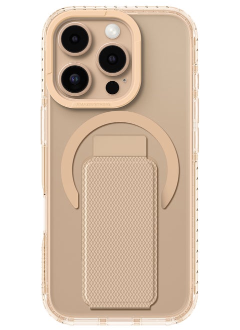 Titan PRO Mag Holder (10Feet) Drop Proof 3 in 1 Multifunctional for iPhone 16 PRO Grip Strap/Phone Stand/Case Cover Compatible with Magsafe - Desert Titanium