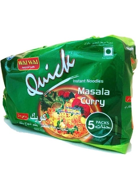 Wai Wai Vegetable Masala Curry Noodles 75g, Pack of 5
