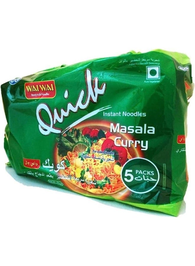 Wai Wai Vegetable Masala Curry Noodles 75g, Pack of 5 - Image 1