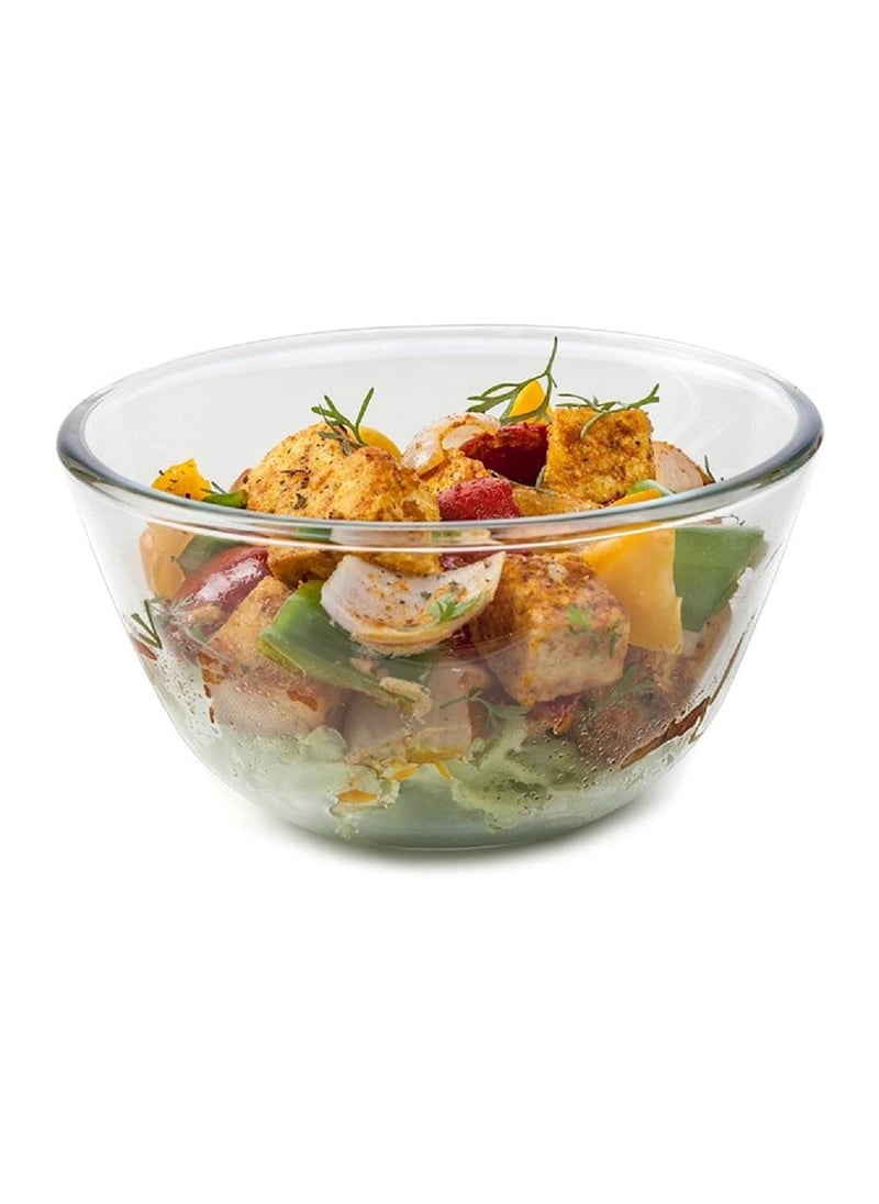 BLISS START BLISS START Borosilicate Glass Mixing Bowl and Serving Bowl Micro Wave Oven Safe 1000ml Set of 1 Piece Transparent Clear  - Image 1