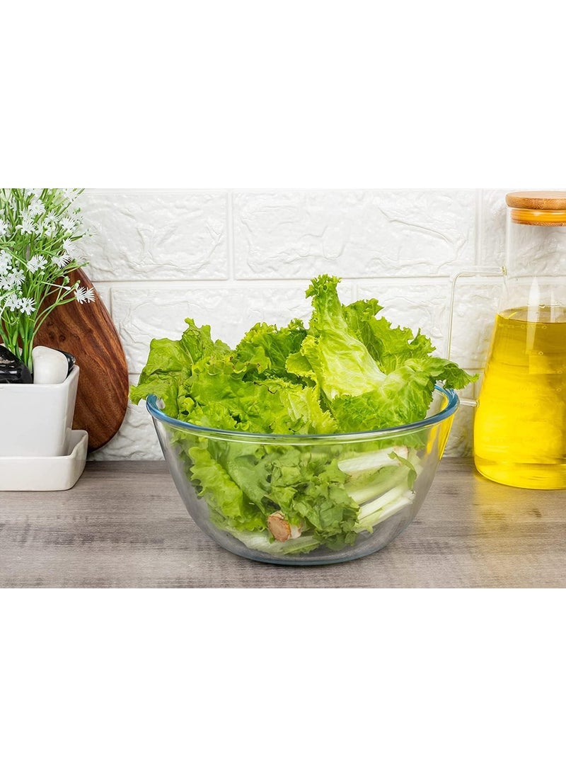 BLISS START BLISS START Borosilicate Glass Mixing Bowl and Serving Bowl Micro Wave Oven Safe 1000ml Set of 1 Piece Transparent Clear  - Image 3