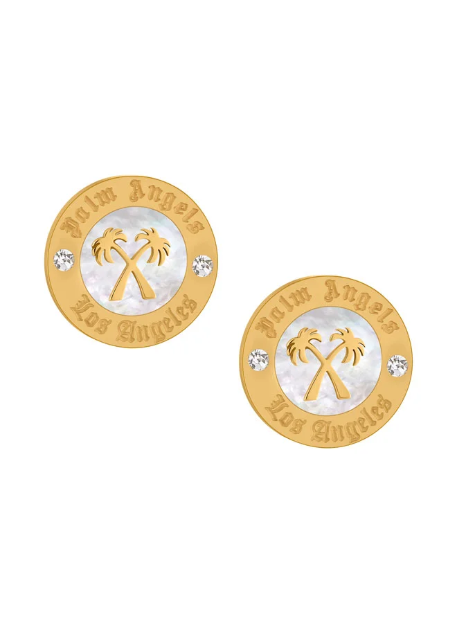 بالم انجلز Identita Yellow Gold Plated Stainless Steel Stud Earrings for Women