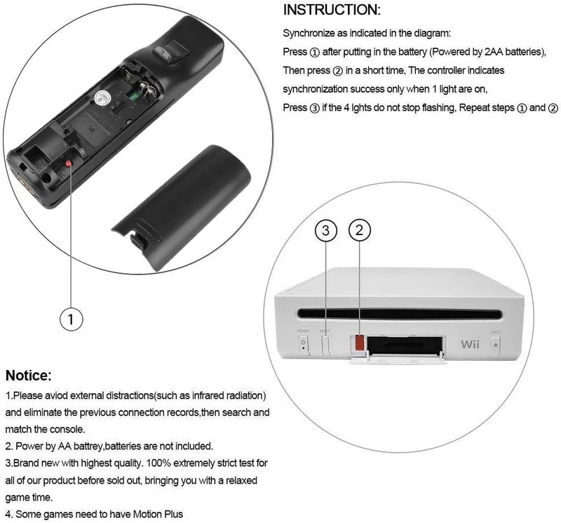 ZeroStory 2 Packs Wireless Controller and Nunchuck for Wii and Wii U Console, Gamepad with Silicone Case and Wrist Strap (Black and Red) - Image 4