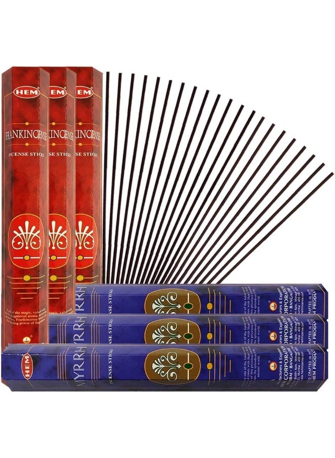 TRUMIRI Frankincense & Myrrh Incense Bundle: 2 Sets of 3 Packs (20 Sticks Each), Incense Holder, Spiritual Décor & Home Fragrance - Image 2