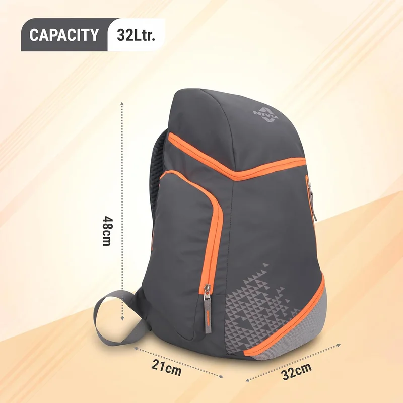 نيفيا Nivia ASHTANG Grey Orange Backpack