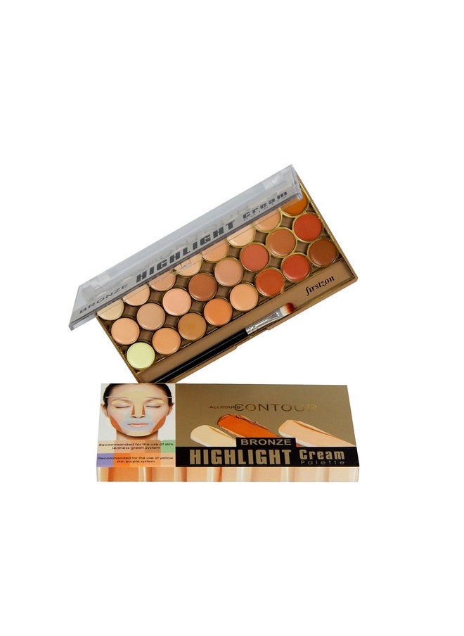 FIRSTZON Professional Bronze Highlight Cream Palette Radiant Natural 24 Concealer  - Image 2
