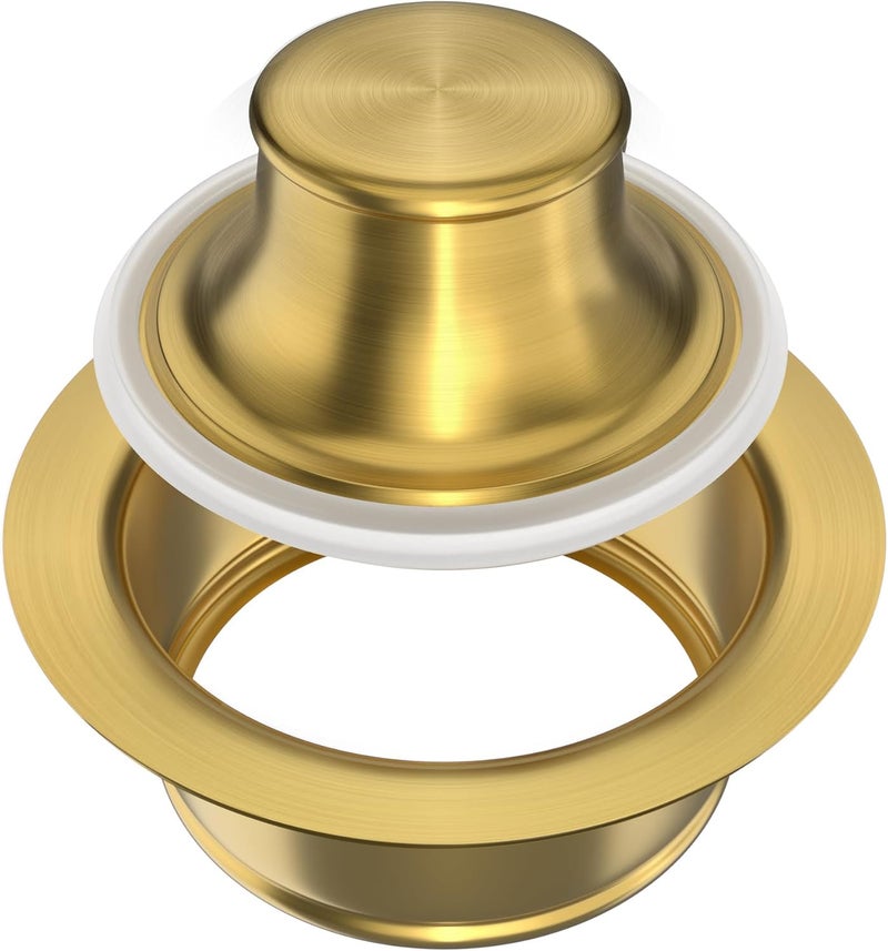 Exakey Garbage Disposal Flange and Stopper for Kitchen Sink,Sink Drain Flange with Stopper for Garbage Disposal Stainless Steel Fit Universal 3-1/2 Inch Standard Sink Drain Opening Brushed Gold - Image 2
