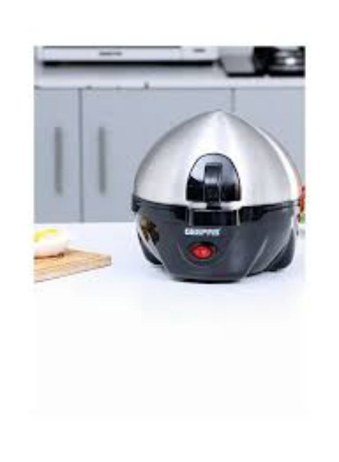 Egg Boiler, PP & SS Boiler, 7 Eggs at Once, GEB63032UK, Food Grade Stainless Steel Material, Power Lights & Automatic Buzzer, Soft/ Medium/ Hard Degree, Quick Healthy And Hassle Free, Steamer Function 350 W GEB63032UK Black & Silver - Image 1