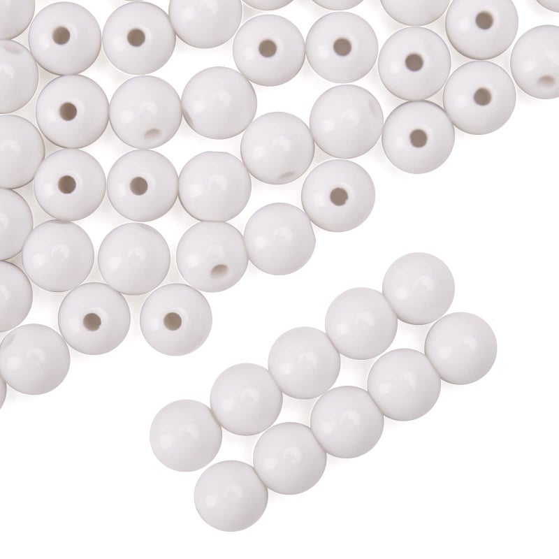 BONNY BOXX 1000Pcs 6Mm Smooth White Acrylic Round Beads  Round Acrylic Balls Gumball Beads  Bubblegum Beads Chunky Beads  Plastic Resin Beads For Necklace And Bracelet Making  Crafting Supplies - Image 4