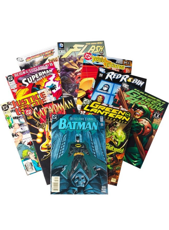 أس سي أس دايركت مجموعة هدايا دي سي ألتيميت كوميك بوك - 10 إصدارات مختلفة من دي سي بما في ذلك إصدار واحد مضمون لباتمان - مناسب للأطفال/الكبار بدون محتوى غير لائق - عيد الميلاد لمحبي سوبرمان وفلاش وبات مان - Image 1